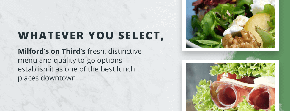 milford's on third distinctive menu